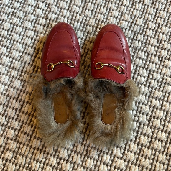 Red Gucci Princeton Loafers - Picture 2 of 6